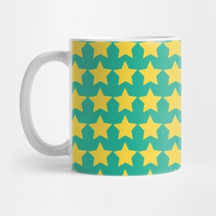 Teal and Yellow Stars Seamless Pattern 005#001 Mug